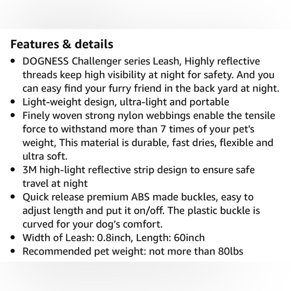 NWT Dogness Collar Size Medium and NWT Dogness M/L Leash Black and gray - Picture 10 of 14